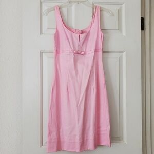 Spring Summer Pink Sleeveless Bow Empire Sheath Dress Size 7/8